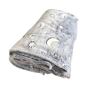 پتو مدل شبنما طرح ماه و ستاره دو نفره سایز 240x220 سانتی متر