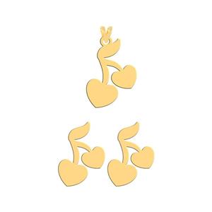 نیم ست طلا 18 عیار زنانه فرشته مدل قلب   WHSL-000356 -