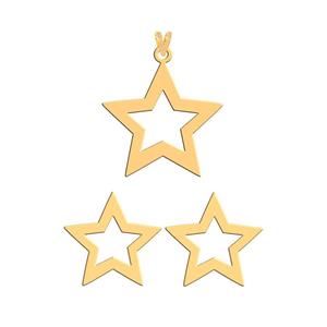 نیم ست طلا 18 عیار زنانه فرشته مدل  ستاره  WHSL-000140