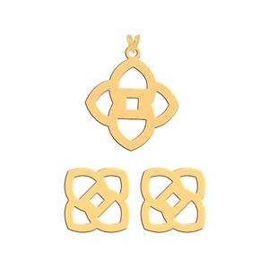 نیم ست طلا 18 عیار زنانه فرشته مدل اسلیمی WHSL-0004
