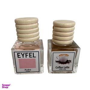 خوشبوکننده هوا خودرو ایفل مدل کافه لته و پودر آرایشی کد Coffe Latte-Powder حجم 10 میلی‌ لیتر بسته 2 عددی