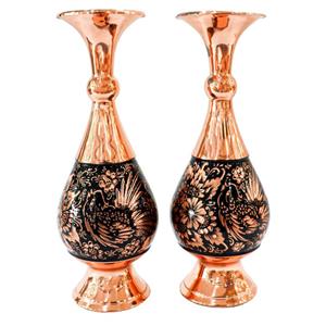 گلدان مسی مدل الماس تراش کد 25half بسته 2 عددی