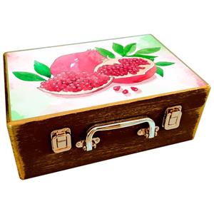 جعبه هدیه چوبی مدل چمدان طرح یلدای ایرانی کد WS367