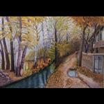 تابلو نقاشی رنگ روغن طرح سکوت پاییز ekt-36