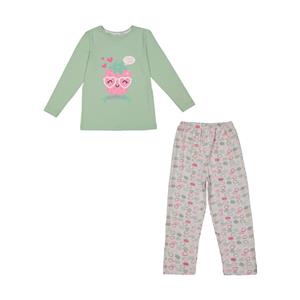 ست تی شرت آستین بلند و شلوار دخترانه ناربن مدل 1521436-41 Narbon Long Sleeve T-Shirt And Pants Set For Girls 