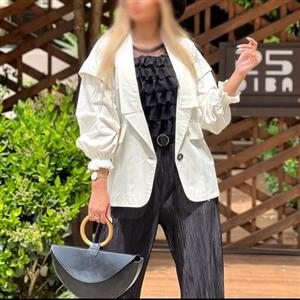 مانتو کتی یعقه دال  ترک جنس لنین درجه یک آستین عروسکی