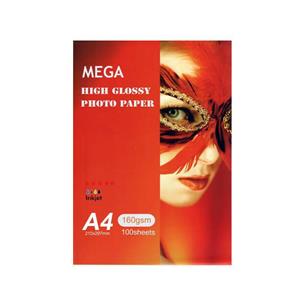 کاغذ عکس مگا مدل High Glossy 160gr سایز A4 بسته 100 عددی