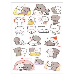 برچسب مدل برش نخورده طرح اسکرپ بوک گربه کیوت 