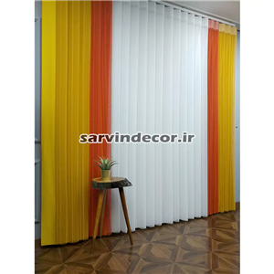 پرده ورتیکال خط دار زرد نارنجی کد DK005