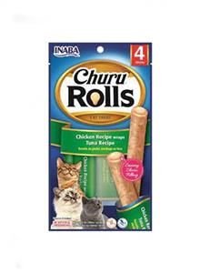 تشویقی گربه چورو رولز طعم مرغ و ماهی برند اینابا (Inaba Churu Rolls) 