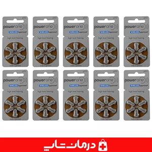 باتری سمعک پاور وان 312 بسته 60 عددی باتری power one 312