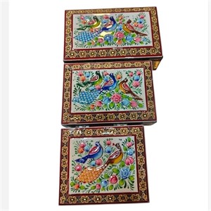 جعبه نقاشی مینیاتور خاتم سری (سه عدد)