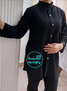 شومیز مانتویی بنفش تک رنگ نخی فری سایز