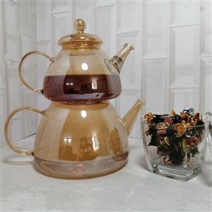 کتری قوری پیرکس دودی تهیه شده از بهترین مواداولیه دارای جعبه کادوئی