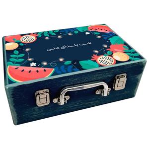 جعبه چوبی مدل چمدان طرح یلدای ایرانی کد WS392 