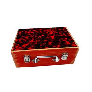 جعبه هدیه چوبی مدل چمدان طرح قلب کد WS508