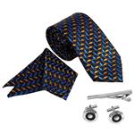 ست کراوات و دستمال جیب و دکمه سردست و گیره کراوات مردانه مدل 522