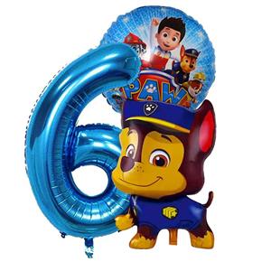 بادکنک فویلی مستر تم طرح سگهای نگهبان کد 6 پلاس مجموعه 3 عددی