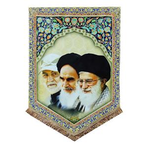پرچم مدل مذهبی طرح امام خمینی و آیت الله خامنه ای و حاج قاسم سلیمانی