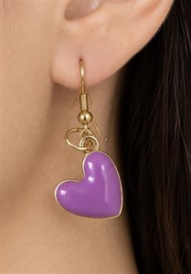 گوشواره استیل رنگ ثابت قلبی