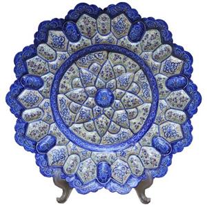 بشقاب میناکاری 30 سانتی متری اثر استاد قاسمی 