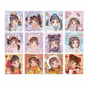 برچسب مدل انیمه های کیوت مجموعه 12 عددی 