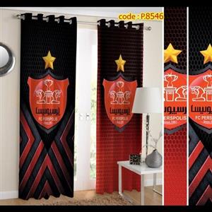 پرده اتاق خواب پسرانه دو قواره طرح ورزشی تیم پرسپولیس کد P8546