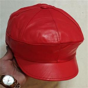 کلاه چرم طبیعی کلاه کاپیتانی دختران و پسران اسپرت کلاه فرانسوی چرم طبیعی