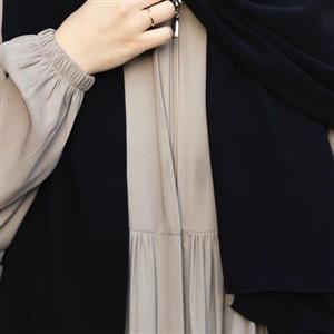 پیراهن مانتویی شیک جلو زیپ دار پر چین