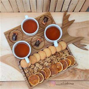 تخته سرو و اردو خوری طرح گوزن چوب سنجد 