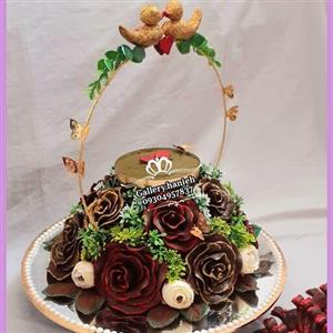 سینی حنا طرح حلقه و دو جوجه کاری بسیار شیک و پرطرفدار و پر فروشمون