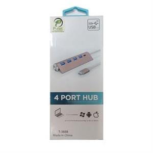هاب چهار پورت پی نت 3608 P-Net USB 3.0 Type-C Hub
