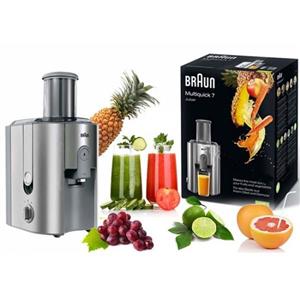آبمیوه گیری بران مدل j700.رنگ سیلور .استیل .پلاستیک .1000وات.وزن 6300 گرم