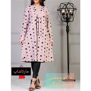 مانتو جلوباز جنس کرسپو خامه دوزی قد 100 سانت () مارتا شاپ