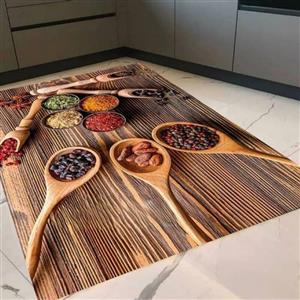 فرشینه آشپزخانه کد 2001 رویه مخمل درجه یک پشت چرم استپ دار بدون لغزندگی
