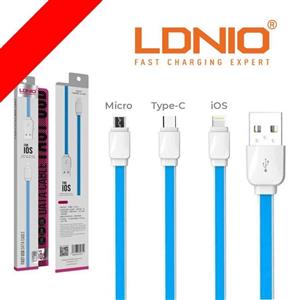 کابل شارژ usb به usb type-c برند الدینیو مدل xs-07 رنگ آبی به همراه  به کل کشور