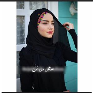 هدشال طرح سنتی ترنج کرپ حریر اعلا گرم بالا