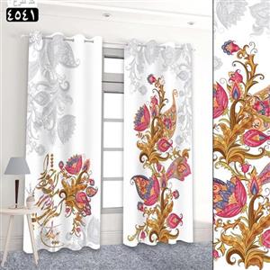 پرده تصویری پذیرایی و اتاق خواب- طرح گل بته جقه شاد-کد 4541