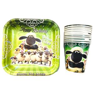 پیش دستی و لیوان یکبار مصرف مستر تم مدل بره ناقلا پلاس