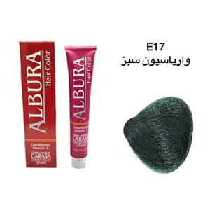 واریاسیون مو  رنگ سبز شماره E17-0.33 آلبورا حجم 100 میلی لیتر