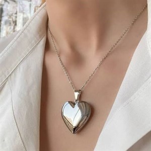 گردنبند زنانه قاب عکسی مدل قلب 