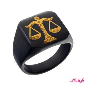 انگشتر مردانه ورق طلا طرح ماه مهر 