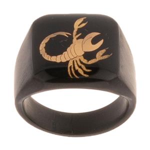 انگشتر مردانه ورق طلا طرح ماه آبان 