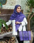 ست کیف و روسری زنانه عیدانه طرحدار رنگ بنفش باکیفیت با کیف مستطیلی  کد mo212