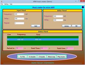 نرم افزار ساخت ملودی با میکروکنترلر آرم نسخه دمو 