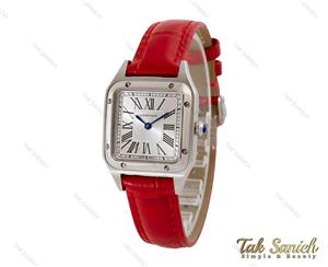 ساعت کارتیر زنانه بند چرم قرمز رنگ Cartier-4073-L