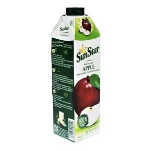 ابمیوه پاکتی سان استار با طعم سیب 1 لیتری Sunstar Natural Apple Juice 1lit 