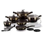 سرویس قابلمه کفگیر ملاقه 18 پارچه برلینگر هاوس مجارستان BerlingerHaus18-PIECE COOKWARE SET/6614 METALLIC LINE SHINY BLACK EDITION