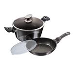 سرویس قابلمه ماهیتابه 4 پارچه برلینگر هاوس مجارستان BerlingerHaus COOKWARE SET BH 7106 METALLIC LINE CARBON PRO EDITION