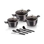 سرویس قابلمه کفگیر ملاقه 10 پارچه برلینگر هاوس مجارستان BerlingerHaus10-PIECE COOKWARE SET BH 6919 METALLIC LINE CARBON PRO EDITION